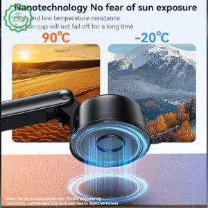 پایه نگهدارنده مگ سیف مدل داشبوردی مکنده به همراه حلقه فلزی مدل YESIDO C266 (100% اورجینال)