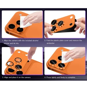 محافظ لنز آلومینیومی با پوشش کامل ماژول دوربین مدل Kuzoom مناسب برای iPHONE 17 Pro