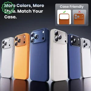 محافظ لنز آلومینیومی با پوشش کامل ماژول دوربین مدل Kuzoom مناسب برای iPHONE 17 Pro