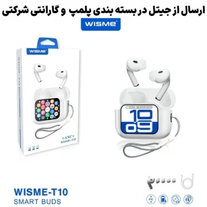 هندزفری بلوتوثی نمایشگردار طرح ایرپاد با قابلیت ANC مدل T10 (نسخه اورجینال)