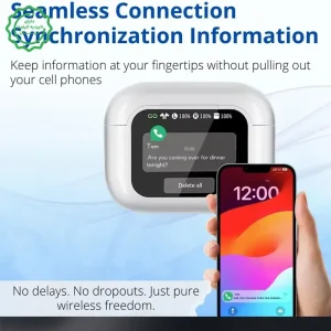 هندزفری بلوتوثی نمایشگردار طرح ایرپاد با قابلیت ANC مدل T10 (نسخه اورجینال)