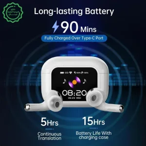 هندزفری بلوتوثی نمایشگردار طرح ایرپاد با قابلیت ANC مدل T10 (نسخه اورجینال)