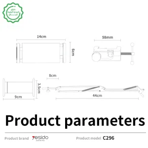 هولدر نگهدارنده تولید محتوا مدل رومیزی گیره ای از برند یسیدو مدل Yesido C296 (100% اورجینال)