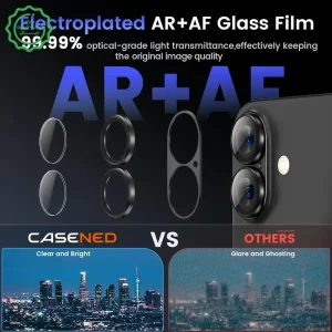 محافظ لنز آلومینیومی با پوشش کامل ماژول دوربین مدل Kuzoom مناسب برای iPHONE 17