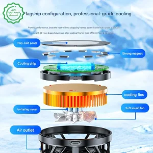 فن خنگ کننده رادیاتور مگ سیف دار با قابلیت RGB مدل GT31 Mobile Cooling Fan