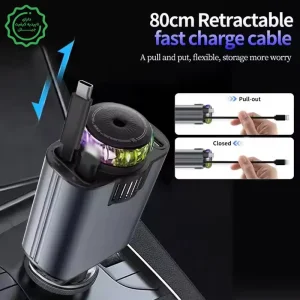 شارژر فندکی فست شارژ 45W با کابل ، کهکشانی سقف ، خوشبوکننده و بخور سرد ماشین مدل StarLight (نسخه 1ورجینال)