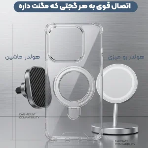 کاور اورجینال ایربگ دار مدل استندشو از برند EvoClear برای Samsung Galaxy S25 Ultra
