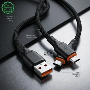کابل شارژ کنفی آندرویدی Micro مدل فست شارژ 3.1 آمپر کینگ سل KC-10