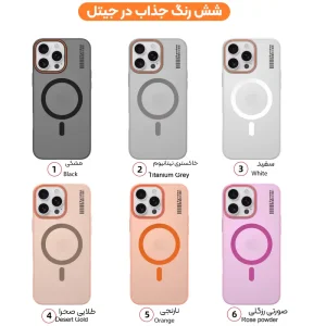 قاب نیمه مات فوق نازک از برند Soft Sanding برای iPhone 16 Pro با پشتیبانی مگ سیف