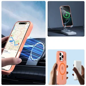 قاب نیمه مات فوق نازک از برند Soft Sanding برای iPhone 16 Pro با پشتیبانی مگ سیف