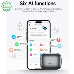 هدست بلوتوثی با قابلیت هوش مصنوعی مترجم AI+ANC+ENC مدل Hoco EQ27 (نسخه اورجینال وارداتی)