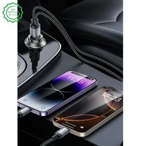 شارژر فندکی فست شارژ 30W به همراه کابل دو سرتایپ سی 60W مدل Yesido Y72 (100% اورجینال)