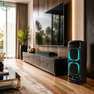 اسپیکر پارتی باکس قابل حمل به همراه دو میکروفن و ریموت مدل Brodu BTS-2121