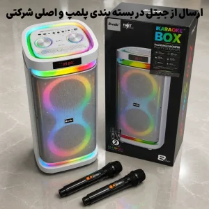 اسپیکر پارتی باکس قابل حمل به همراه دو میکروفن و ریموت مدل Brodu BTS-2407