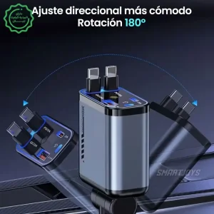 شارژر فندکی 4 در 1 فست شارژ 120W Max با دو کابل جمع شونده ، کهکشانی سقف مدل StarLight (نسخه اورجینال)
