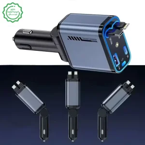 شارژر فندکی 4 در 1 فست شارژ 120W Max با دو کابل جمع شونده ، کهکشانی سقف مدل StarLight (نسخه اورجینال)