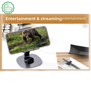 پایه نگهدارنده رومیزی گوشی و تبلت فلزی با قابلیت تنظیم 360 درجه مدل Rokcp