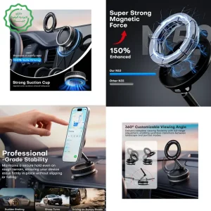 هولدر و پایه نگهدارنده مکنده مگ سیف دار برای ماشین ، میزکار و سطوح صاف مدل Magnetic Holder