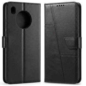کیف چرمی کلاسوری طرح Texture مناسب برای هوآوی Huawei Y9A