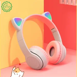 هدفون بلوتوثی فانتزی گربه ای با قابلیت اتصال کارت حافظه مدل P47-M