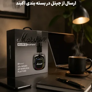 هدفون بلوتوثی چرمی RGB با قابلیت اتصال رم و 48H مدل Marshall Major