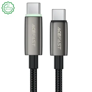 کابل شارژ دوسر USB-C با قابلیت Smart Power-off و 60W 20V 3A مدل AceFast C23-03 (نسخه اورجینال + گارانتی شرکتی)
