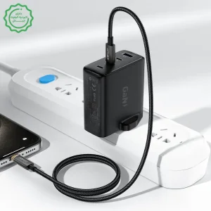 کابل شارژ دوسر USB-C با قابلیت Smart Power-off و 60W 20V 3A مدل AceFast C23-03 (نسخه اورجینال + گارانتی شرکتی)