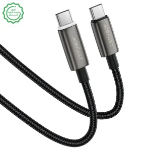 کابل شارژ دوسر USB-C با قابلیت Smart Power-off و 60W 20V 3A مدل AceFast C23-03 (نسخه اورجینال + گارانتی شرکتی)