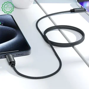 کابل شارژ دوسر USB-C به طول 1.2M و توان 60W 20V 3A مدل AceFast C19-03 (نسخه اورجینال + گارانتی شرکتی)