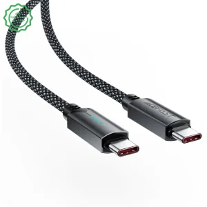 کابل شارژ دوسر USB-C به طول 1.2M و توان 60W 20V 3A مدل AceFast C19-03 (نسخه اورجینال + گارانتی شرکتی)