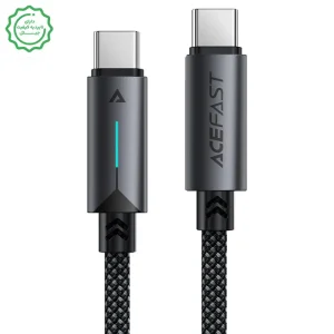 کابل شارژ دوسر USB-C به طول 1.2M و توان 60W 20V 3A مدل AceFast C19-03 (نسخه اورجینال + گارانتی شرکتی)