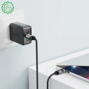 کابل دوسر USB-C با نشانگر سرعت شارژ دیجیتال به توان 60W مدل AceFast C15-03 (نسخه اورجینال + گارانتی شرکتی)