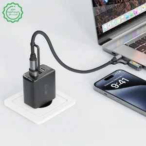 کابل شارژ چندکاره 3 کانکتوره مجهز به المنت فندک به توان 60W مدل AceFast J6 (نسخه اورجینال + گارانتی شرکتی)