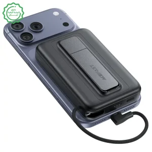 پاوربانک وایرلس 10.000Mah با سرعت 22.5W به همراه کابل تایپ سی و قابلیت استند مدل AceFast M24 (نسخه اورجینال + گارانتی شرکتی)