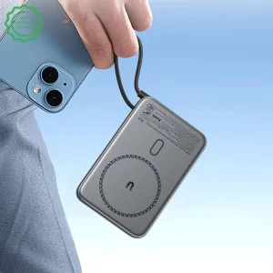 پاوربانک وایرلس 10.000Mah با سرعت 22.5W به همراه کابل تایپ سی و قابلیت استند مدل AceFast M24 (نسخه اورجینال + گارانتی شرکتی)