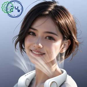 پنکه خنک کننده گردنی 5 حالته با نمایشگر شارژ مدل Leafless Neck Fan H9