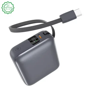پاوربانک 10.000Mah با توان 35W PD به همراه کابل USB-C مدل QCY PB10C (نسخه اورجینال + گارانتی شرکتی)