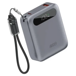 پاوربانک 10.000Mah با توان 22.5W PD به همراه کابل USB-C مدل QCY PB10D (نسخه اورجینال + گارانتی شرکتی)