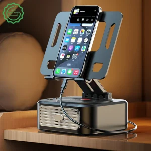 اسپیکر بلوتوثی 5 وات و هولدر رومیزی 360 درجه قابل تنظیم طرح گرامافون مدل PK-05