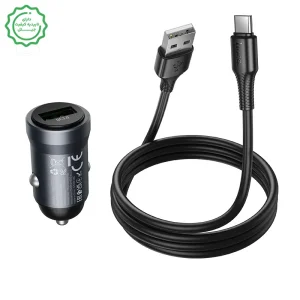 شارژر فندکی به همراه کابل تایپ سی به توان 18W مدل Hoco Z62 (نسخه اورجینال + گارانتی شرکتی)