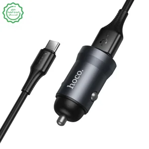 شارژر فندکی به همراه کابل تایپ سی به توان 18W مدل Hoco Z62 (نسخه اورجینال + گارانتی شرکتی)