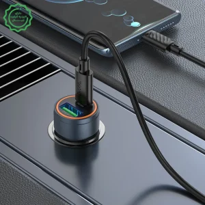شارژر فندکی دو پورت با قابلیت فست شارژ به توان 30W مدل Hoco Z57A (نسخه اورجینال + گارانتی شرکتی)