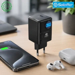 آداپتور توربو شارژ 35W PD به همراه کابل Type-C به Lightning مدل Soloffer TC-80 (اورجینال+گارانتی)