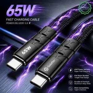 کابل کنفی سیم فلت USB-C 65W فست شارژ Soloffer CC-66 (اورجینال+گارانتی)