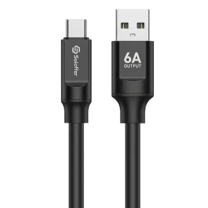 کابل سیلیکونی 6A فست شارژ Type-C مدل Soloffer CC-82 (اورجینال+گارانتی)
