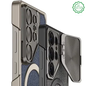 کاور طرح مگ سیف محافظ لنز استندشو مدل GKK Metal Lens مناسب برای Samsung Galaxy S25 Ultra