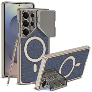 کاور طرح مگ سیف محافظ لنز استندشو مدل GKK Metal Lens مناسب برای Samsung Galaxy S24 Ultra