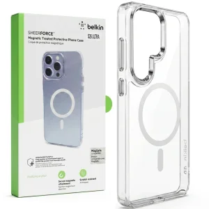 کاور شفاف مگ سیف مدل Belkin Clear Metal مناسب برای Samsung Galaxy S26 Ultra