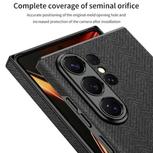 کاور طرح پارچه مگ سیف دار مدل GKK Curved Leather مناسب برای Samsung Galaxy S26 Ultra