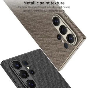 کاور طرح پارچه مگ سیف دار مدل GKK Curved Leather مناسب برای Samsung Galaxy S26 Ultra